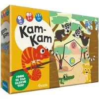 Auzou Huch! Kam-Kam Brettspiel – Sammle Tierplättchen, Chamäleon wechselt Farbe, Tiere aus Madagaskar