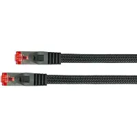 Varia Cat.6 Patchkabel 25m S/FTP RNS Schwarz mit Nylongeflecht