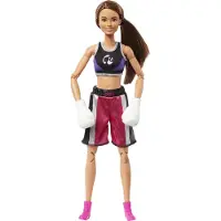 Barbie Made to Move Boxerin-Puppe und Accessoires, brünette Puppe mit Sportdress und Boxhandschuhen, Modepuppe, Weiblich, 3 Jahr(e), Mädchen, 300 mm, Mehrfarbig