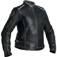 Halvarssons Nyvall Damen Motorrad Lederjacke, schwarz, 36