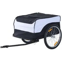 Aosom Fahrradanhänger Transportanhänger Lastenanhänger 40 kg Belastbarkeit Stahl