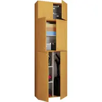VCM Mehrzweckschrank "Holz Besenschrank Staubsauger Putzschrank Lona A", braun (buche), B:70cm T:39cm, Obermaterial: 100% Holz Wood., Schränke, Mehrzweckschrank
