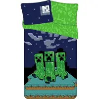 Tinisu Minecraft Creeper Bettwäsche - weiche Baumwolle 140x200 cm Kissen und Decke