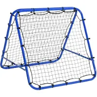 HOMCOM Fußball Rebounder Kickback Tor beidseitiger Rückprallwand Netz Stahl