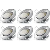 Brandson 6x LED Einbaustrahler Set, Einbauleuchte, Deckeneinbauleuchte, dimm- und schwenkbarer Deckenspot mit Aluminium Rahmen, warmweiß