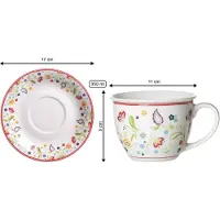 Ritzenhoff & Breker Tasse "Milchkaffee Tassen mit Untertassen Shanti 350 ml 6er Set bunt", bunt, 12 tlg., Porzellan, Trinkgefäße, Tasse