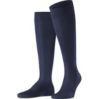 Falke Tiago Herren Kniestrümpfe, 41-42, Blau, Uni, Baumwolle