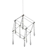 Näve Pendelleuchte - LED Pendelleuchte "ARANEUS" chrom, Hängelampe im Romantic Style, ausMetall und Kunststoff in chrome, 150 cm hoch, Maße 15 x 15,5 cm, Inkl. LED