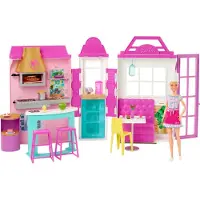 Barbie Restaurant inkl. Puppe (blond), Bistro mit Zubehör