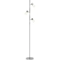Brilliant LED Standleuchte Lea | zeitlose Stehleuchte | 3-flammig | Metall/Glas | eisen/chrom/weiß | Köpfe schwenkbar | 3x E14 max 4 W