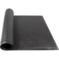 Floordirekt Arbeitsmatte Bubble Naturgummi Schwarz Zuschnitt 90x300 cm