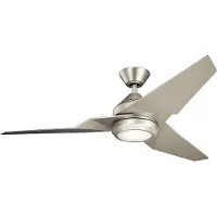 Kichler LED-Deckenventilator Jade, silber, leise, Ø 152 cm, 60 W
