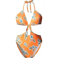 Pepe Jeans für Damen. PLB10561 Leichter Badeanzug aus gelbem Stretch-Stoff von Hibscus (L), Strandbekleidung, Polyester