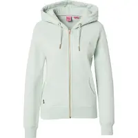 Superdry für Damen. W2012358A Kapuzensweatshirt mit Reißverschluss und Logo Essential grün (S), Lässig, Baumwolle