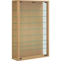 VCM Wandregal "Wandvitrine Hängevitrine Glasvitrine Vitrosa Mini", braun (buche), B:59cm T:18cm, Regale, Wandregal
