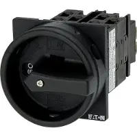 Eaton 008268 Hauptschalter, T0, 20 A, Einbau, 4 Baueinheit(en), 8-polig, HALT-Funktion, mit schwarzem Drehgriff und Sperrkranz, abschließbar in