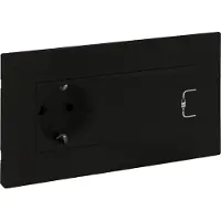 Legrand 864523 Niloe Step Schutzkontakt Steckdose + USB 1000mA Komplett Farbe: Schwarz