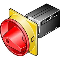 Eaton 215353 Hilfsstromtrennschalter, TM, 10 A, Einbau, Kontakte: 4, HALT-Funktion, mit schwarzem Drehgriff und Sperrkranz, abschließbar in