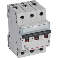 Legrand 404215 TX3 Leitungsschutzschalter C-Charakteristik, 2A, 3-polig, 10kA, 400VAC, 3TE