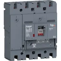 Hager HMT251GR Leistungsschalter h3+ P250 LSnI 4P4D N0-50-100% 250A 50kA FTC