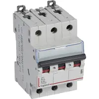 Legrand 409492 DX3 Leitungsschutzschalter D-Charakteristik, 2A, 3-polig, 10kA, 400VAC, 3TE