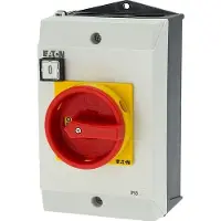 Eaton 172957 Sicherheitsschalter SUVA, T3, 32 A, Aufbau, 2 Schließer, 2 Öffner, NOT-AUS-Funktion, mit Warnschild „Sicherheitsschalter”