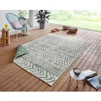 NORTHRUGS Teppich "BIRI Wendeteppich", rechteckig, 5 mm Höhe, In-& Outdoor, Wetterfest, Balkon, Läufer, Wohnzimmer, Wasserfest, Boho