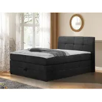 Home affaire Boxspringbett HOME AFFAIRE "Finja", schwarz, B:135cm L:211cm, Komplettbetten, Boxspringbett, besonders komfortable Liegehöhe, mit praktischem Bettkasten