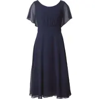Vera Mont Cocktailkleid "Cocktailkleid kurzarm", Damen, Gr. 48, EURO, blau (night sky), 100% Polyester PES., Kleider Cocktailkleid