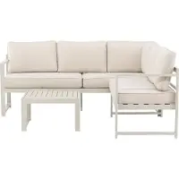Ebuy24 Salvador 1 Ecksofa, 1 Couchtisch beige.