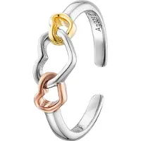 Engelsrufer Silberring "With Love - Herzensangelegenheit Tricolor", rosa (silberfarben, gelbgoldfarben, roségoldfarben), Fingerringe, Damen, 1,6 g, Silber 925 (Sterlingsilber), Silberring