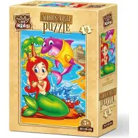 Art puzzle Holzpuzzle Meerjungfrau und ihre Freunde 16 Teile