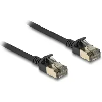 DeLOCK RJ45 Netzwerkkabel Cat.8.1 F/FTP Slim Pro 0,5 m schwarz, 0,5 m, Cat8.1, F/FTP (FFTP), RJ-45, RJ-45, Schwarz