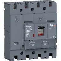 Hager HET101DR Leistungsschalter h3+ P250 TM ADJ 4P4D N0-100% 100A 70kA FTC
