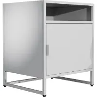 VCM Nachttisch "Metall Nachttisch Beistelltisch Drehtür Flokas L", weiß, B:45cm T:40cm, Tische, Nachttisch