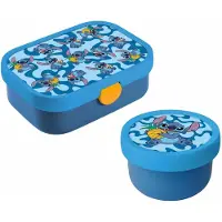 Mepal Lunchbox "Obst- und Bentobox Stitch Campus 300 & 750 ml blau-gelb", bunt (blau, gelb), B:2cm H:2cm L:2cm, Kunststoff, Lebensmittelaufbewahrungsbehälter, Lunchbox