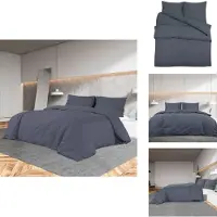 vidaXL Bettwäsche-Set Anthrazit 155x220 cm Baumwolle - Bettbezüge