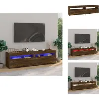 vidaXL TV-Schrank mit LED-Leuchten 2 Stk. Räuchereiche 75x35x40 cm - TV-Möbel