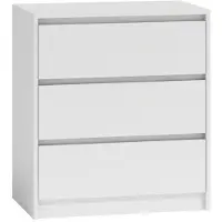 Top E Shop Topeshop K3 BIEL, Weiß, 3 Schublade(n), Partikelbord, Modern, Partikelbord, Matt