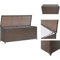 vidaXL Garten-Aufbewahrungsbox Braun 120x50x60 cm Poly Rattan - Gartenboxen