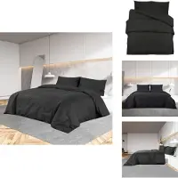 vidaXL Bettwäsche-Set Schwarz 135x200 cm Leichte Mikrofaser - Bettbezüge