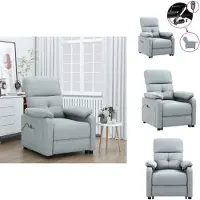 vidaXL Relaxsessel Elektrisch Hellgrau Stoff - Sessel