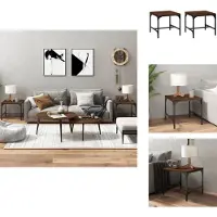 vidaXL Beistelltische 2 Stk. Braun Eiche 40x40x35 cm Holzwerkstoff - Couchtische