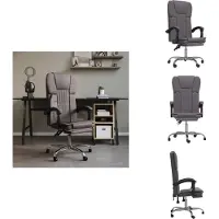 vidaXL Bürostuhl mit Liegefunktion Grau Kunstleder - Bürostühle