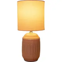 Näve Tischleuchten - Keramik Tischleuchte "ERIDA" H: 30cm rosa, Tischlampe im Stil Junges Wohnen, aus Keramik in rosé/lachs, 30 cm hoch, Ø 13,5 cm, E14-Fassung – Schnurschalter