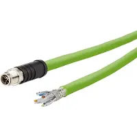 METZ CONNECT 142M7X10010 M12 Netzwerkkabel, Patchkabel CAT 6a S/FTP 1m Grün PUR-Mantel, Säurebest