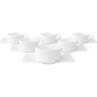 Villeroy & Boch Tasse "Teetassen mit Untertassen Modern Grace 150 ml 6er Set weiß", weiß, Porzellan, Trinkgefäße, Tasse