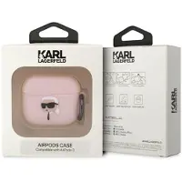 Karl Lagerfeld , AirPods 3 Silikonhülle NFT Karl Head 3D mit praktischem Karabiner, Rosa