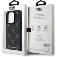 Karl Lagerfeld PU Karl Heads Pattern MagSafe Case for iPhone 15 Pro Max Black