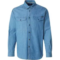 Replay Langarmhemd , Herren, Gr. XXL, N-Gr, blau (medium blau), Twill, Obermaterial: 100% Baumwolle, regular fit, mit Knopf,Ärmel mit Ärmelschlitz angesetztes Bündchen, Hemden Langarmhemd